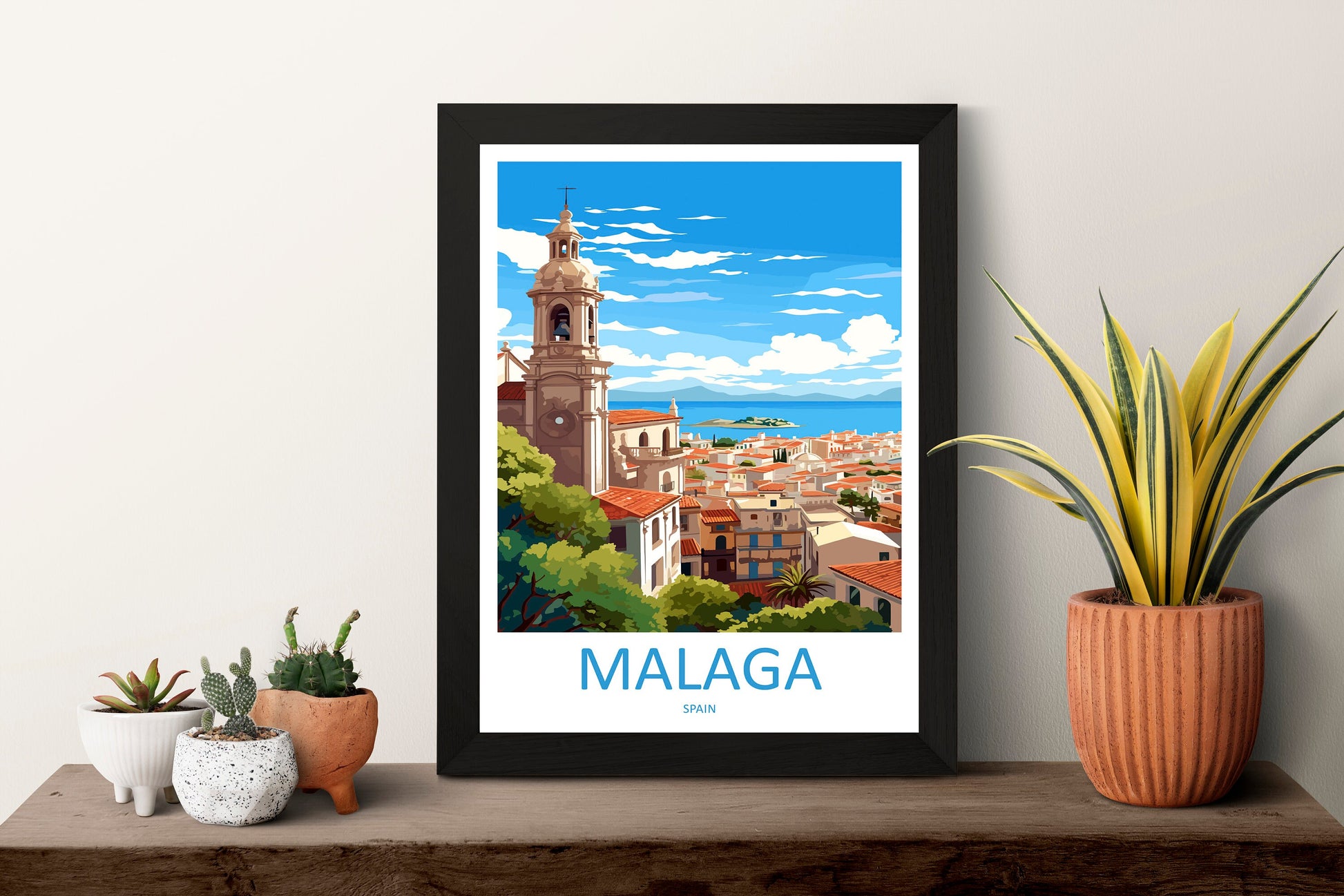 Malaga Travel Print Wall Art Malaga Wall Hanging Home Décor Malaga Gift Art Lovers Spain Art Lover Gift Malaga Wall Décor Malaga Spain Decor