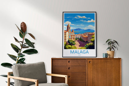 Malaga Travel Print Wall Art Malaga Wall Hanging Home Décor Malaga Gift Art Lovers Spain Art Lover Gift Malaga Wall Décor Malaga Spain Decor