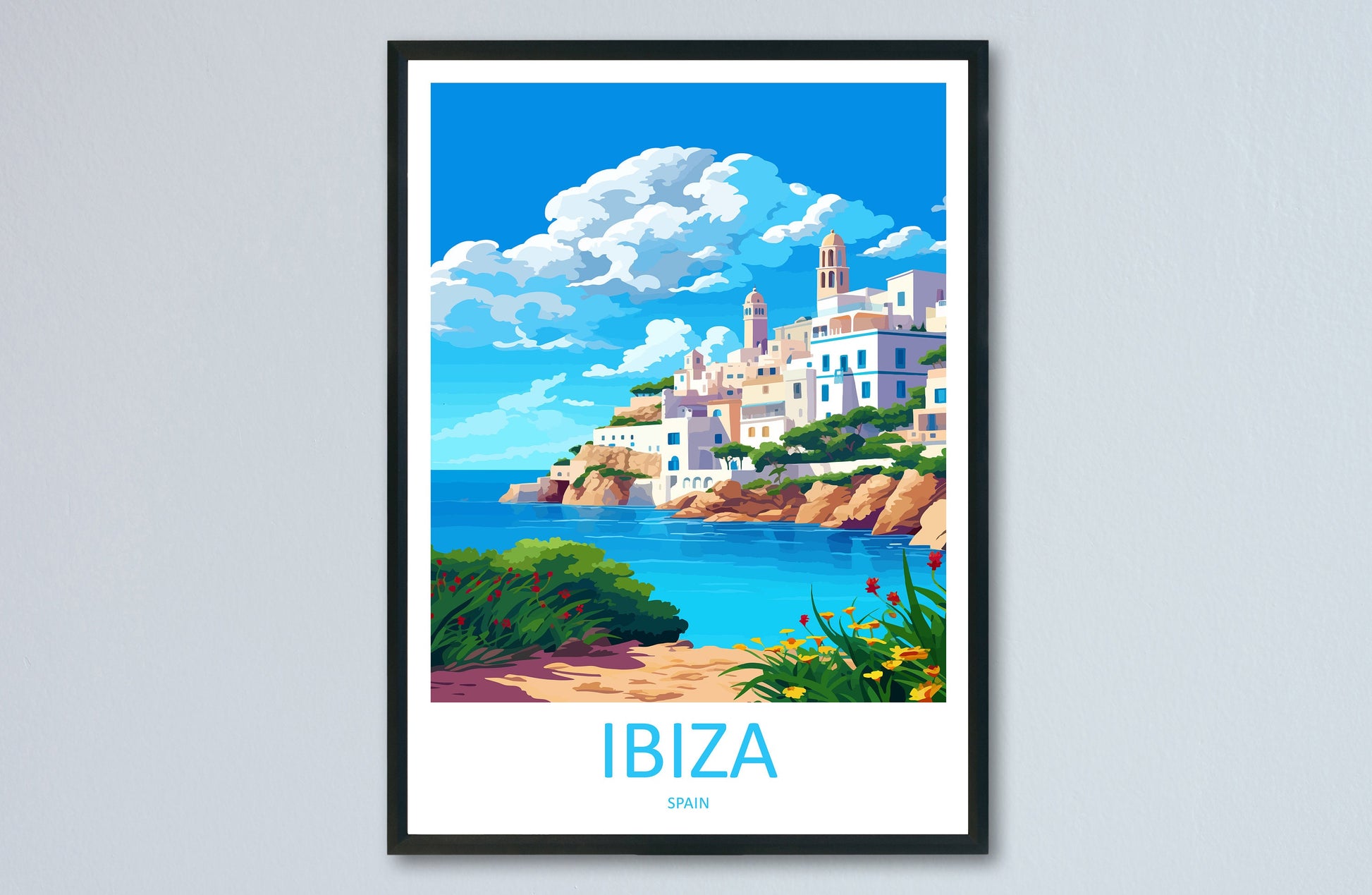 Ibiza Travel Print Wall Art Ibiza Wall Hanging Home Décor Ibiza Gift Art Lovers Spain Art Lover Gift Ibiza Wall Décor Ibiza Spain Print