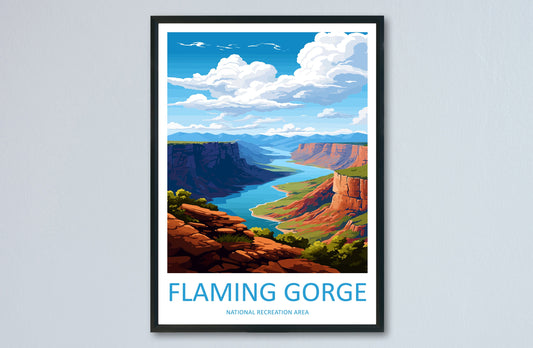 Flaming Gorge Travel Print Wall Art Flaming Gorge Wall Hanging Home Décor Flaming Gorge Art Lovers Utah Art Lover
