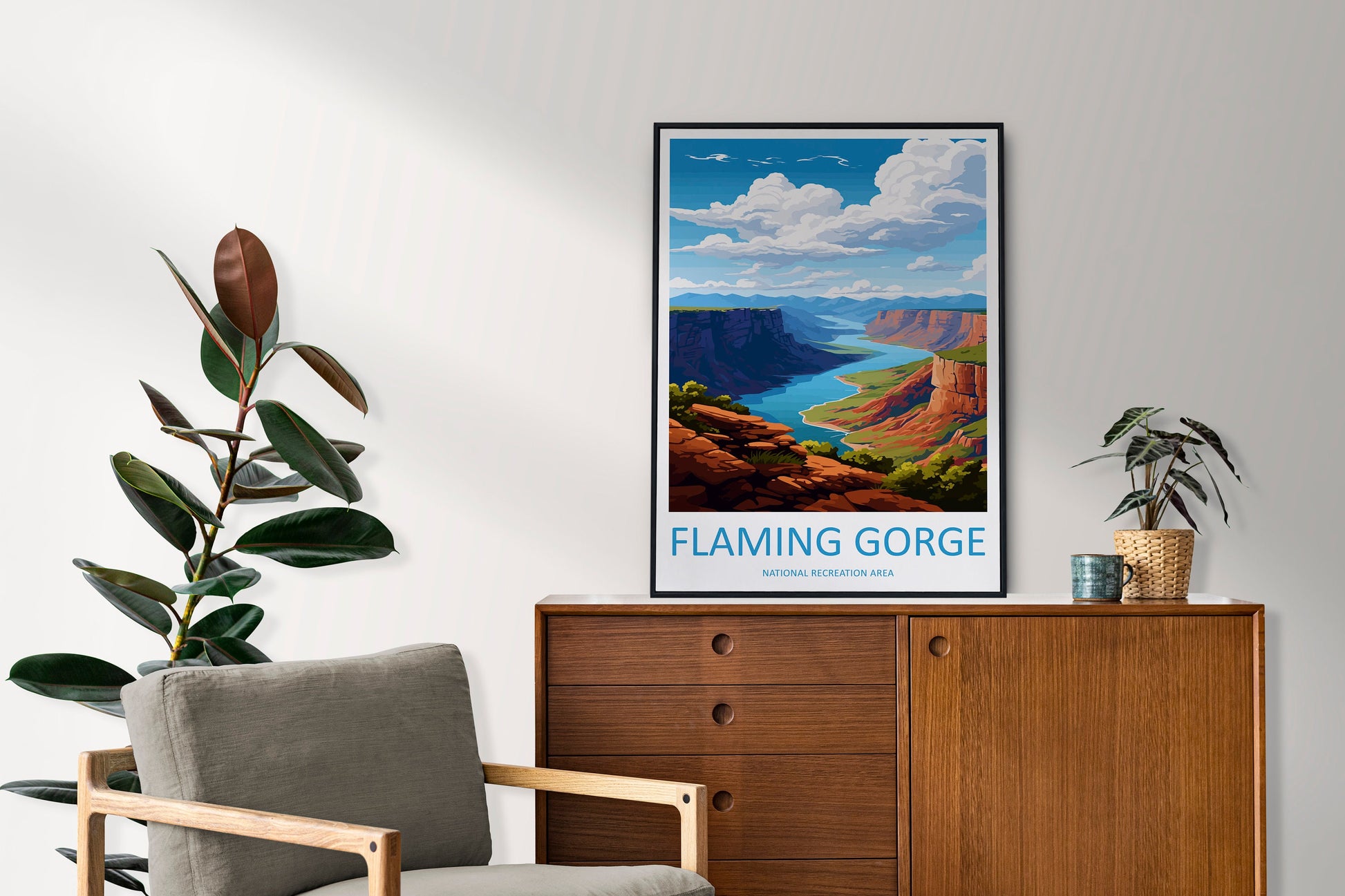 Flaming Gorge Travel Print Wall Art Flaming Gorge Wall Hanging Home Décor Flaming Gorge Art Lovers Utah Art Lover