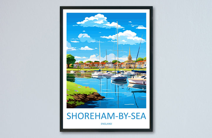 Shoreham-On-Sea Travel Print Wall Art Shoreham-On-Sea Wall Hanging Home Décor Shoreham-On-Sea Gift Art Lovers England Art Lover Gift Print