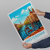 Amsterdam Travel Print Wall Art Amsterdam Wall Hanging Home Décor Amsterdam Gift Art Lovers Netherlands Art Lover Gift Amsterdam Decor