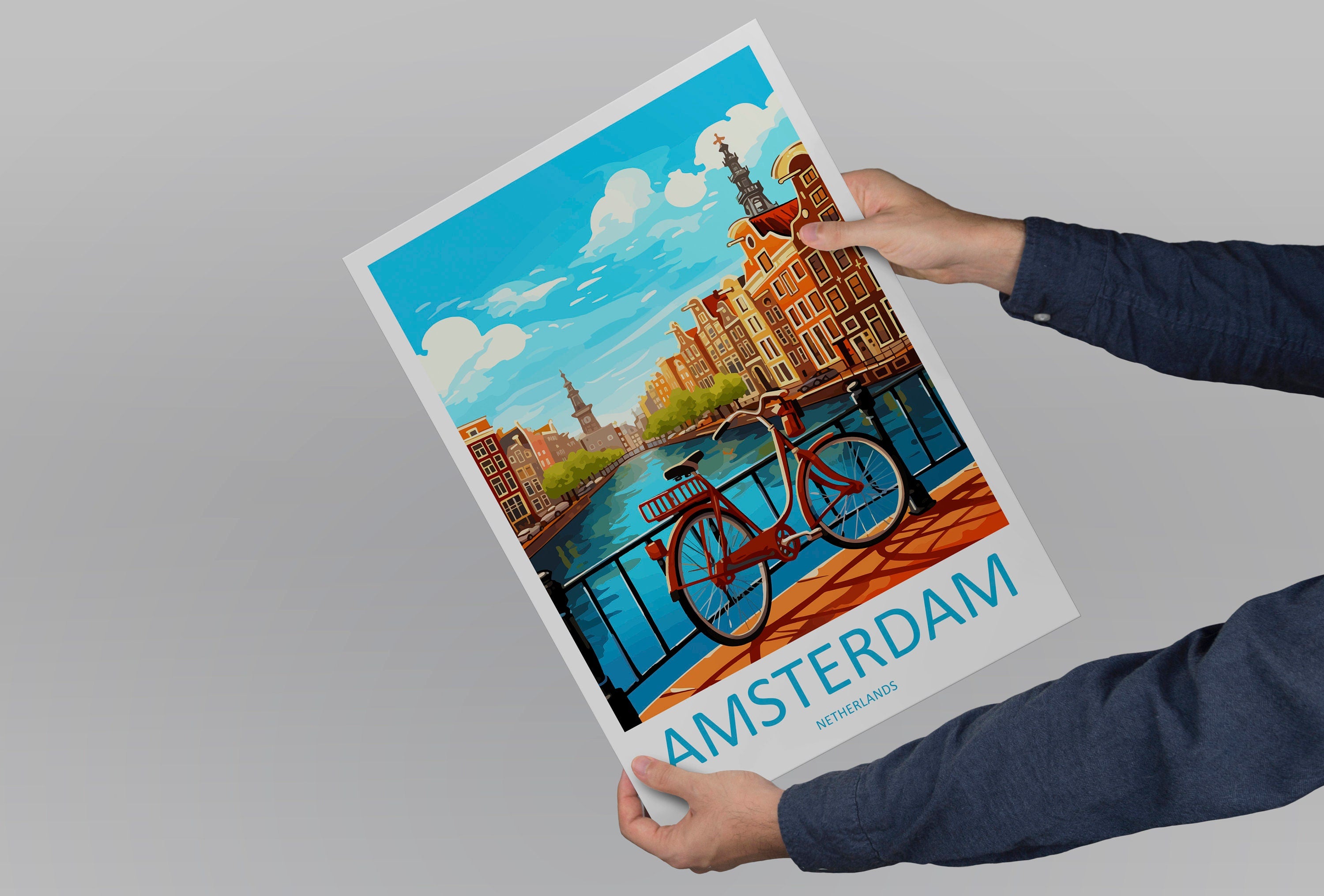 Amsterdam Travel Print Wall Art Amsterdam Wall Hanging Home Décor Amsterdam Gift Art Lovers Netherlands Art Lover Gift Amsterdam Decor