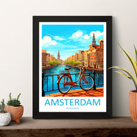 Amsterdam Travel Print Wall Art Amsterdam Wall Hanging Home Décor Amsterdam Gift Art Lovers Netherlands Art Lover Gift Amsterdam Decor
