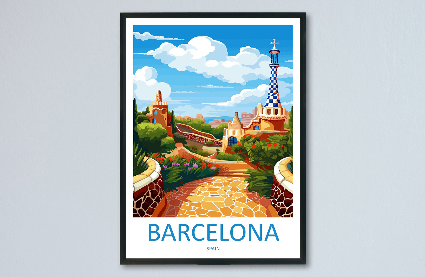 Barcelona Travel Print Wall Art Barcelona Wall Hanging Home Décor Barcelona Gift Art Lovers Spain Art Lover Gift Barcelona Print Spain Art