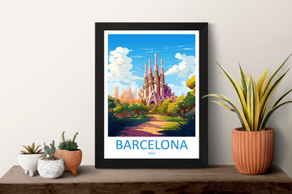 Barcelona Travel Print Wall Art Barcelona Wall Hanging Home Décor Barcelona Gift Art Lovers Spain Art Lover Gift Barcelona Print Spain Art