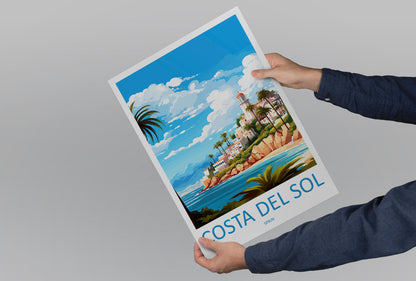 Costa Del Sol Travel Print Wall Art Costa Del Sol Wall Hanging Home Décor Costa Del Sol Gift Art Lovers Spain Art Lover Gift Art Print