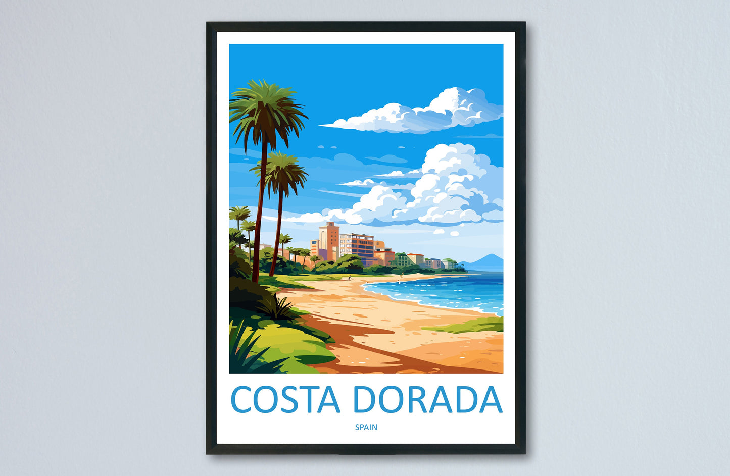 Costa Dorada Travel Print Wall Art Costa Dorada Wall Hanging Home Décor Costa Dorada Gift Art Lovers Spain Art Lover Gift Art Print