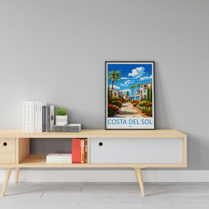 Costa Del Sol Travel Print Wall Art Costa Del Sol Wall Hanging Home Décor Costa Del Sol Gift Art Lovers Spain Art Lover Gift Art Print