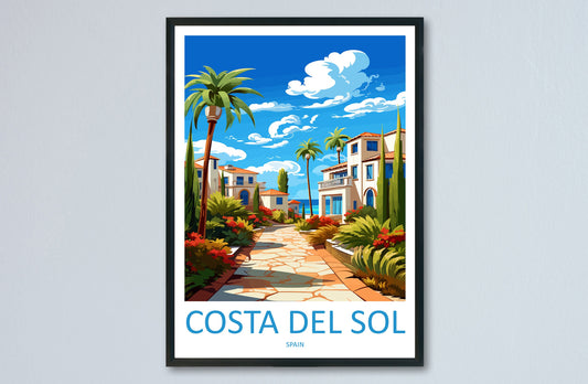 Costa Del Sol Travel Print Wall Art Costa Del Sol Wall Hanging Home Décor Costa Del Sol Gift Art Lovers Spain Art Lover Gift Art Print