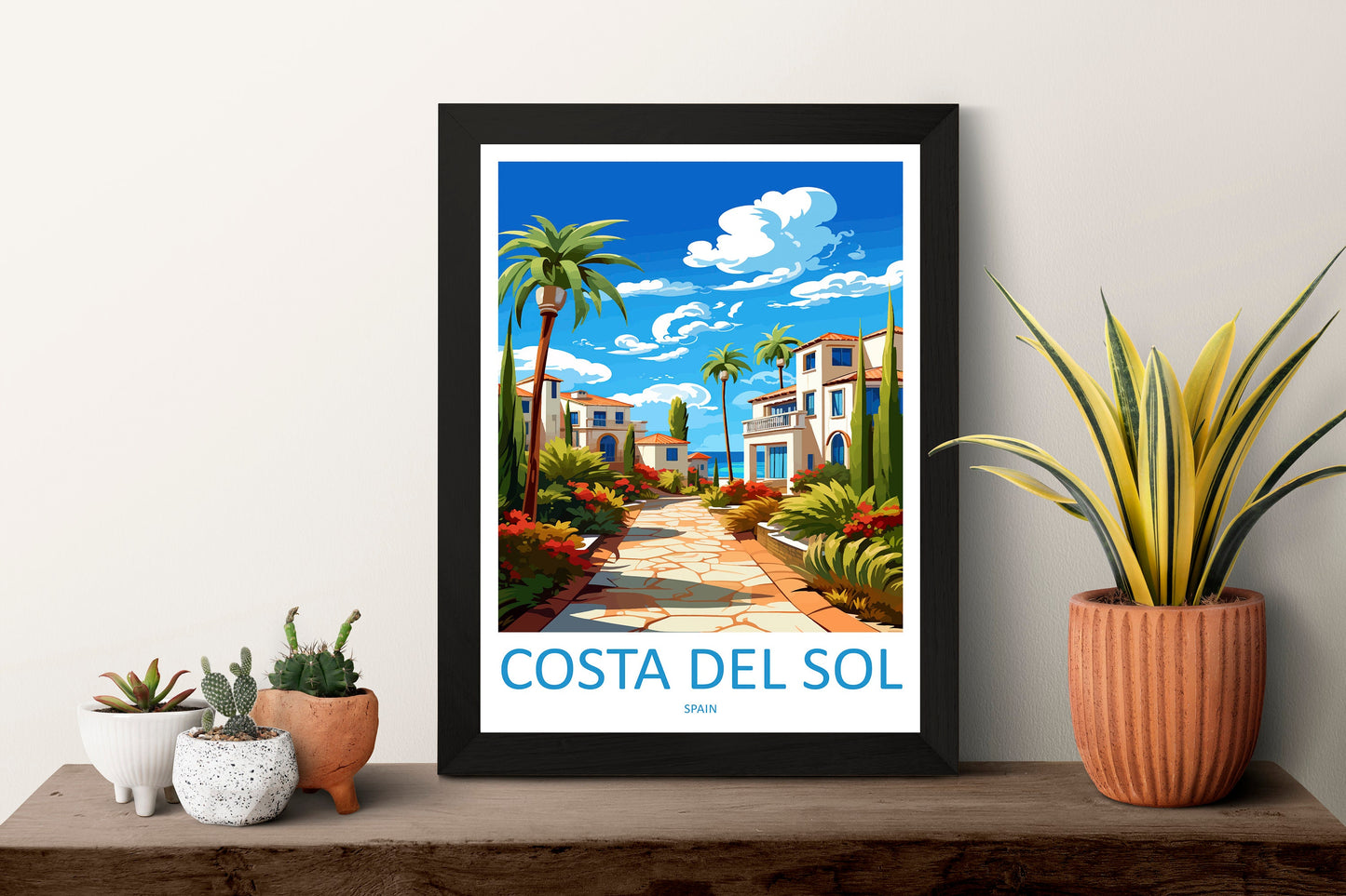 Costa Del Sol Travel Print Wall Art Costa Del Sol Wall Hanging Home Décor Costa Del Sol Gift Art Lovers Spain Art Lover Gift Art Print