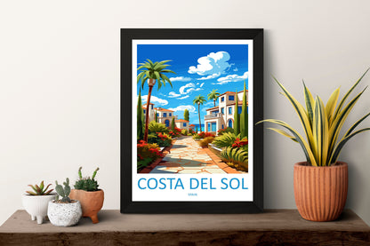 Costa Del Sol Travel Print Wall Art Costa Del Sol Wall Hanging Home Décor Costa Del Sol Gift Art Lovers Spain Art Lover Gift Art Print