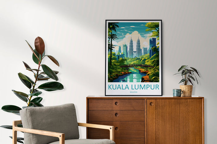 Kuala Lumpur Travel Print Wall Decor Kuala Lumpur Poster Kuala Lumpur Travel Print Art Kuala Lumpur Illustration Malaysia