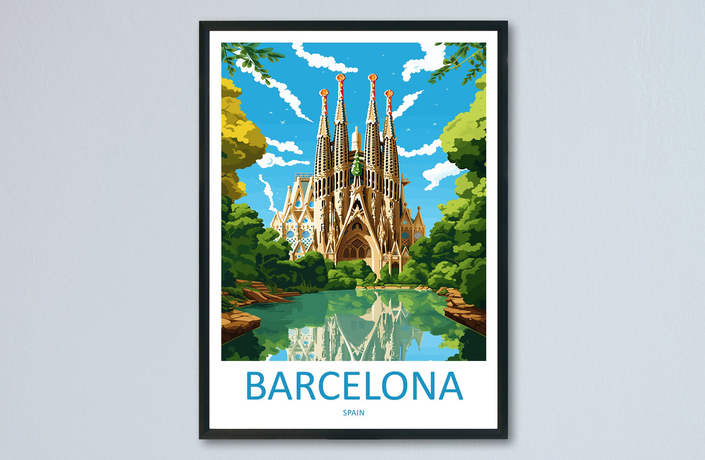 Barcelona Travel Print Wall Art Barcelona Wall Hanging Home Décor Barcelona Gift Art Lovers Spain Art Lover Gift Barcelona Print Spain Art