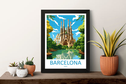 Barcelona Travel Print Wall Art Barcelona Wall Hanging Home Décor Barcelona Gift Art Lovers Spain Art Lover Gift Barcelona Print Spain Art
