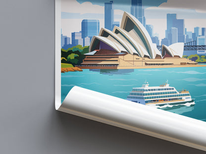Sydney Opera House Travel Print Wall Art Sydney Opera House Wall Hanging Home Décor Sydney Gift Art Lovers Wall Art Australia Poster Decor