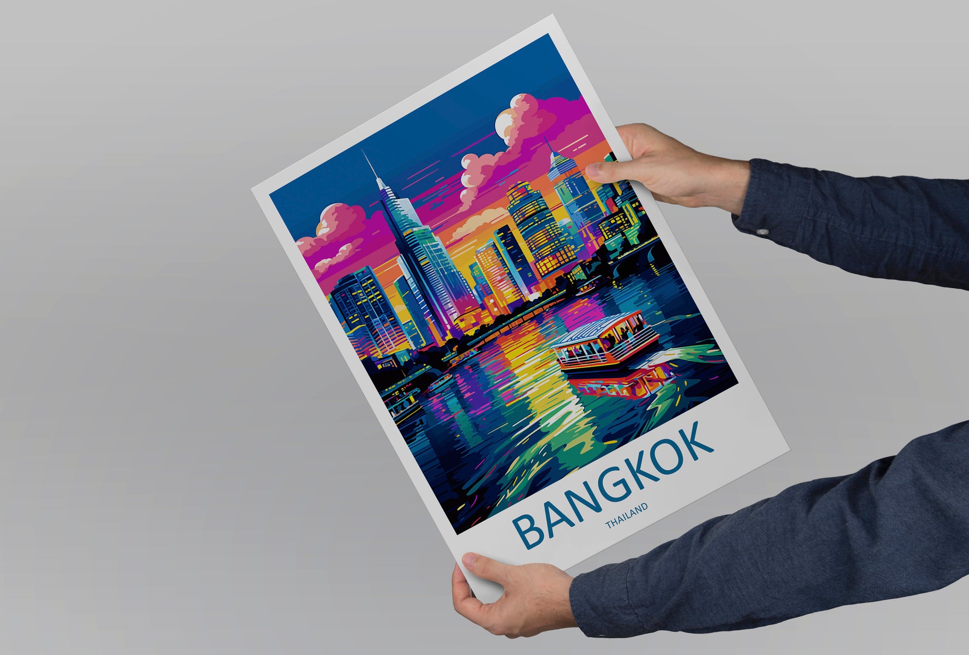 Bangkok Travel Print Wall Art Bangkok Wall Hanging Home Decor Bangkok Gift Art Lovers Wall Art Thailand Travel Print Gift Thai Travel Art