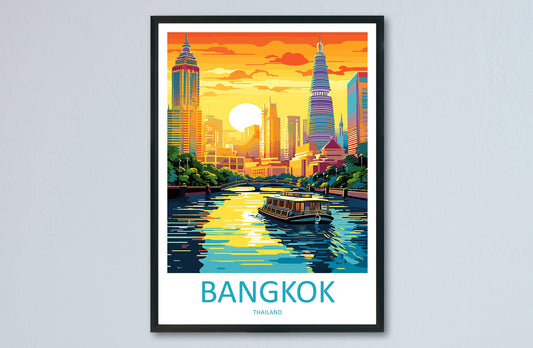 Bangkok Travel Print Wall Art Bangkok Wall Hanging Home Decor Bangkok Gift Art Lovers Wall Art Thailand Travel Print Gift Thai Travel Art