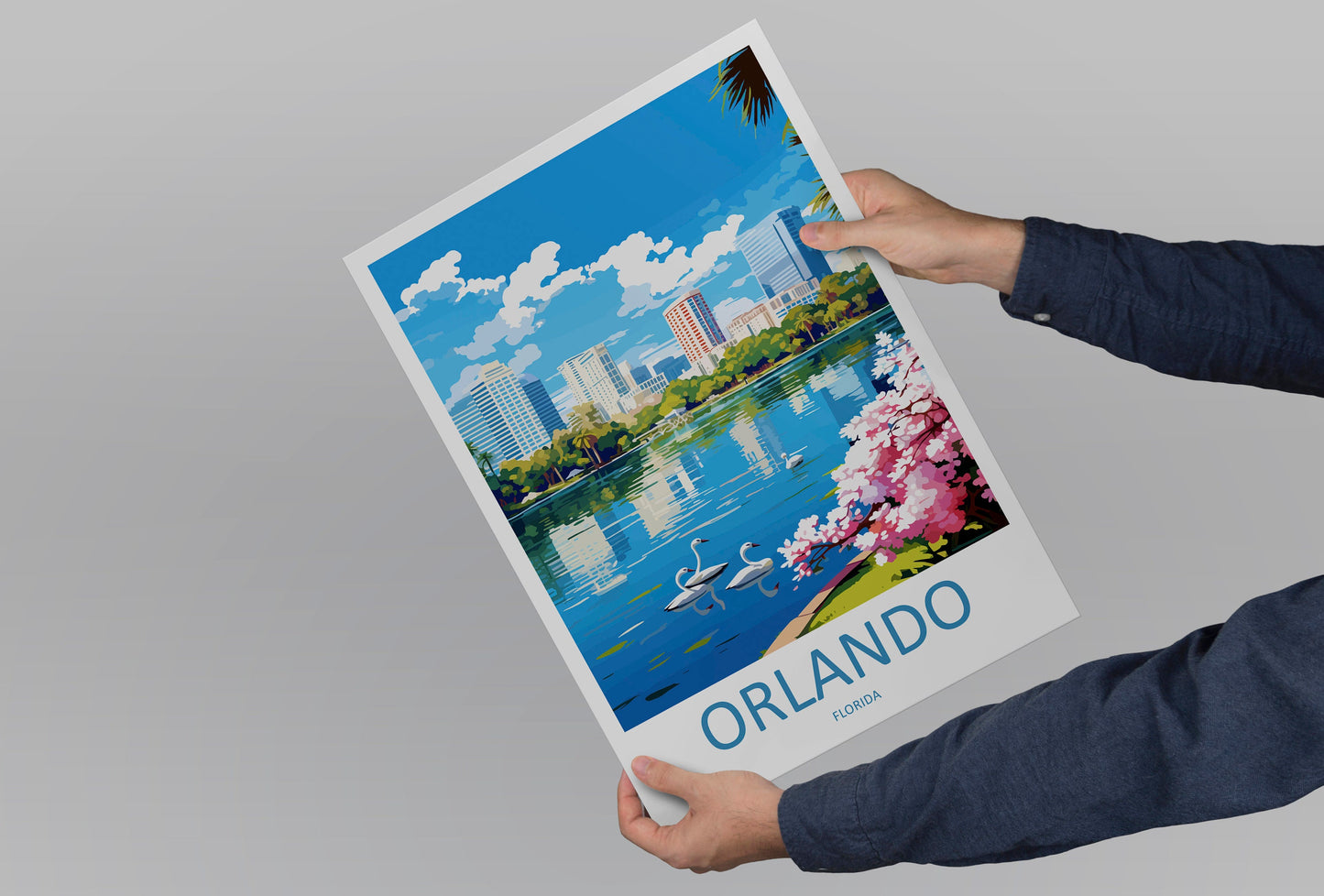 Orlando Travel Print Wall Art Orlando Wall Hanging Home Décor Orlando Gift Art Lovers Gift Beach Florida Orlando Print For Florida City