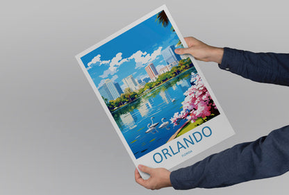 Orlando Travel Print Wall Art Orlando Wall Hanging Home Décor Orlando Gift Art Lovers Gift Beach Florida Orlando Print For Florida City