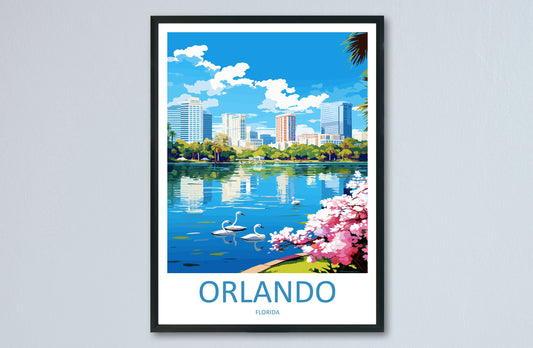Orlando Travel Print Wall Art Orlando Wall Hanging Home Décor Orlando Gift Art Lovers Gift Beach Florida Orlando Print For Florida City