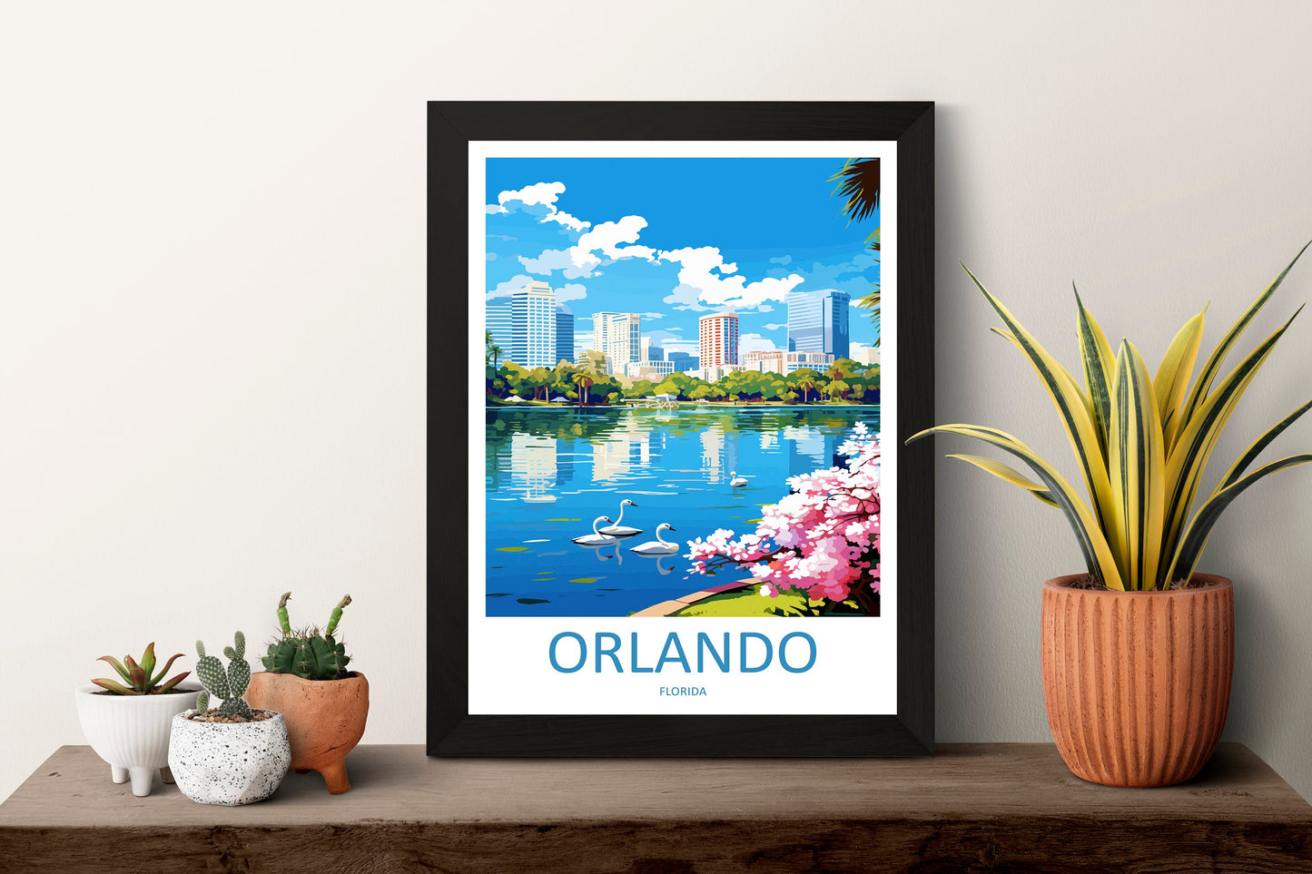 Orlando Travel Print Wall Art Orlando Wall Hanging Home Décor Orlando Gift Art Lovers Gift Beach Florida Orlando Print For Florida City