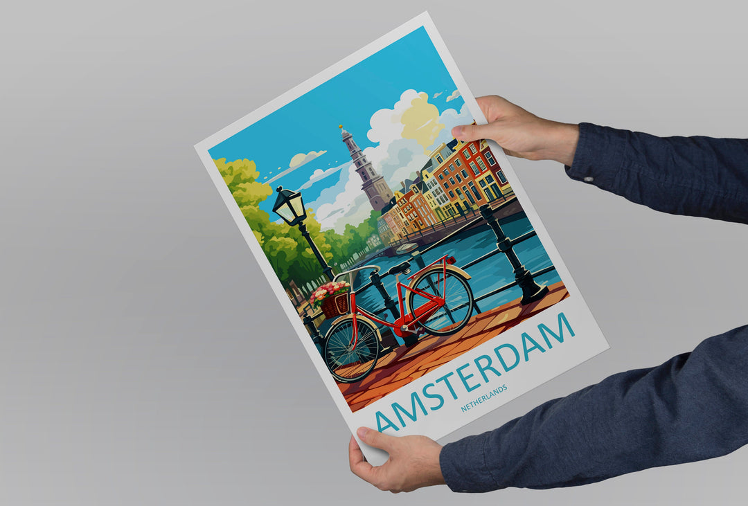 Amsterdam Travel Print Wall Art Amsterdam Wall Hanging Home Décor Amsterdam Gift Art Lovers Netherlands Art Lover Gift Amsterdam Decor