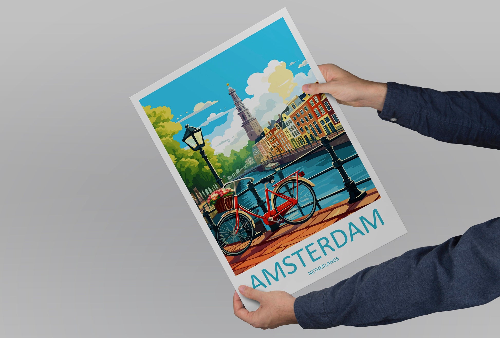 Amsterdam Travel Print Wall Art Amsterdam Wall Hanging Home Décor Amsterdam Gift Art Lovers Netherlands Art Lover Gift Amsterdam Decor