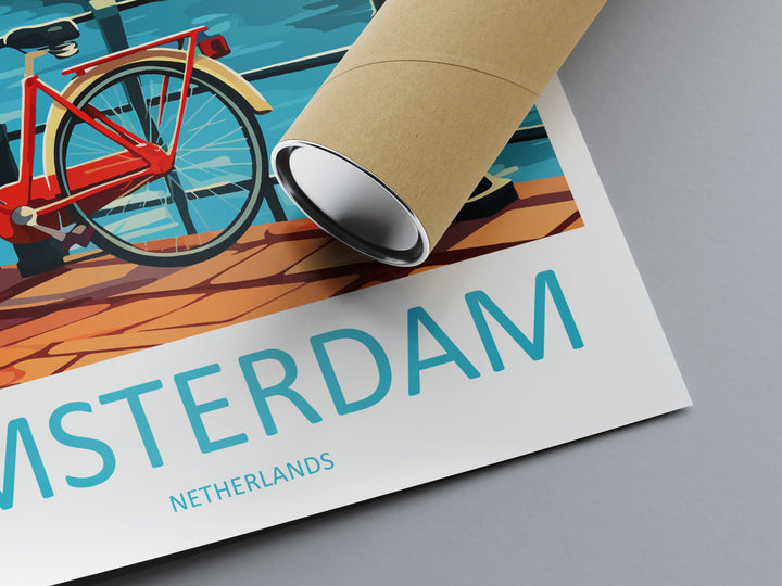 Amsterdam Travel Print Wall Art Amsterdam Wall Hanging Home Décor Amsterdam Gift Art Lovers Netherlands Art Lover Gift Amsterdam Decor
