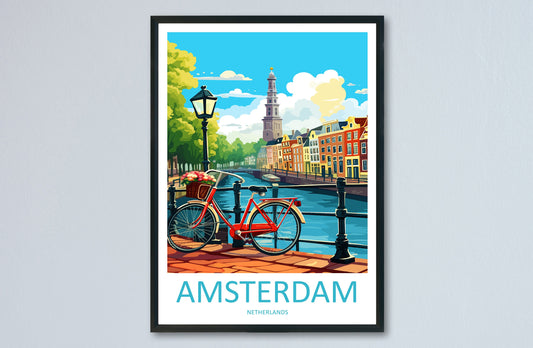 Amsterdam Travel Print Wall Art Amsterdam Wall Hanging Home Décor Amsterdam Gift Art Lovers Netherlands Art Lover Gift Amsterdam Decor
