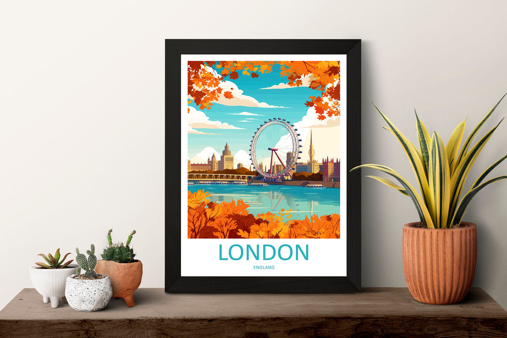 London Travel Print Wall Art London Wall Hanging Home Décor London Gift Art Lovers England Art Lover Gift London Travel Gift