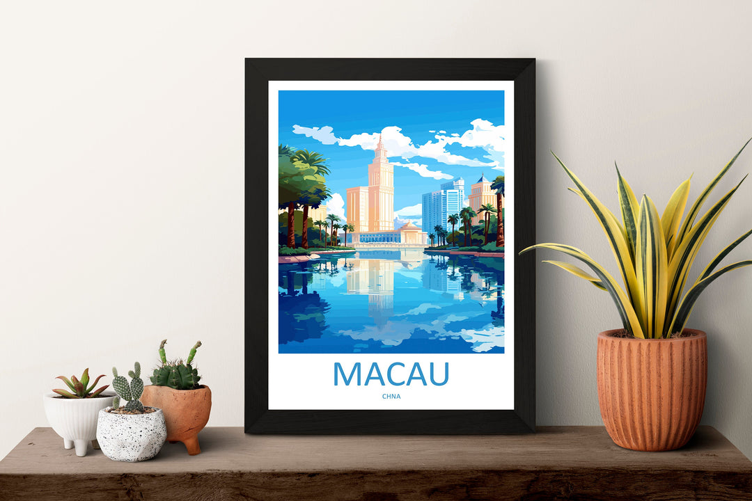 Macau Travel Print Wall Art Macau Wall Hanging Home Décor Gift Macau Art Lovers China Macau Art Gift Lover Print