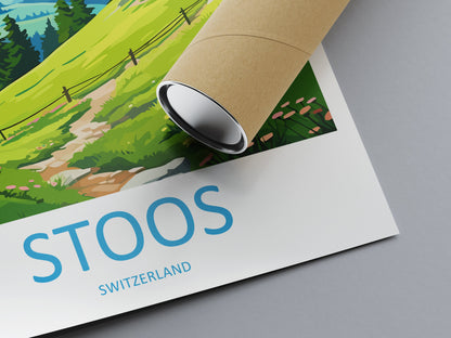 Stoos Travel Print Wall Art Stoos Wall Hanging Home Décor Stoos Gift Art Lovers Switzerland Art Lover Gift Stoos Travel
