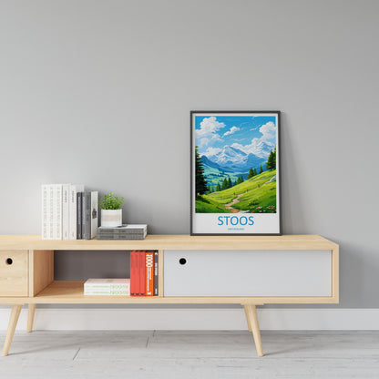 Stoos Travel Print Wall Art Stoos Wall Hanging Home Décor Stoos Gift Art Lovers Switzerland Art Lover Gift Stoos Travel