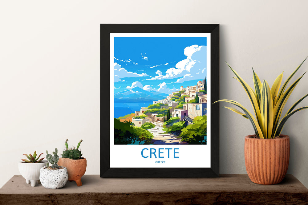 Crete Travel Print Wall Art Crete Greece Wall Hanging Home Decoration Crete Gift Art Lovers Wall Art Print Crete Wall Décor Greece Poster