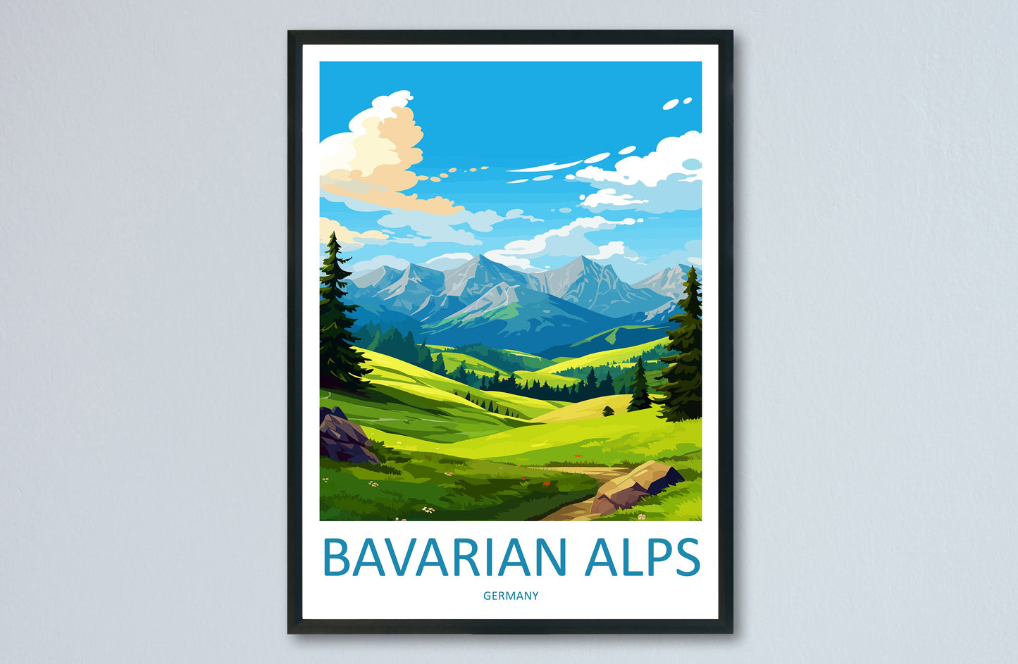 Bavarian Alps Print Bavarian Home Decor Landscape Art Print Bavarian Wall Art for Nature Enthusiast Gift Wall Hanging Bavarian Germany Print