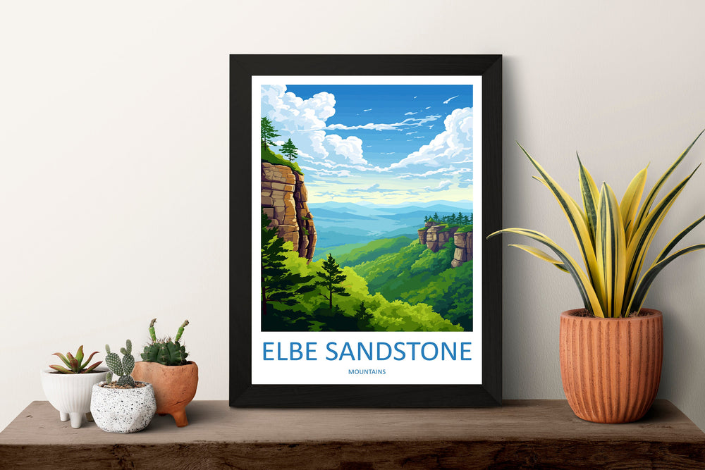 Elbe Sandstone Mountains Travel Print Elbe Sandstone Home Décor Germany Art Print Germany Elbe Sandstone Wall Print For Elbe Sandstone Gift