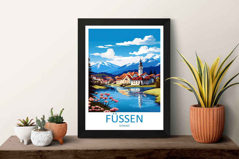 Füssen Travel Print Füssen Home Décor Germany Art Print Germany Füssen Wall Print For Füssen Gift