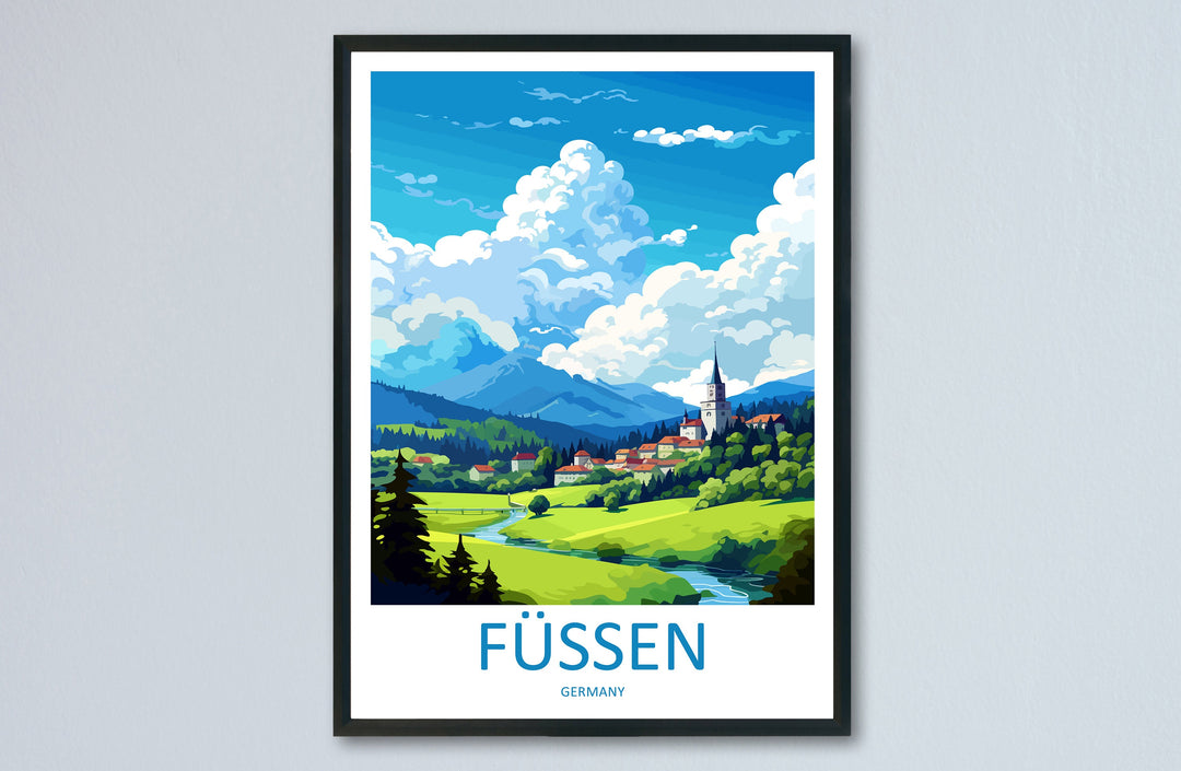 Füssen Travel Print Füssen Home Décor Germany Art Print Germany Füssen Wall Print For Füssen Gift