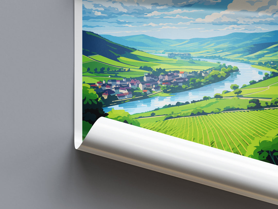 Moselle Valley Travel Print Moselle Valley Home Décor Germany Art Print Germany Moselle Valley Wall Print Gift For Germany Fans