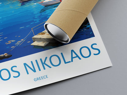 Agios Nikolaos Travel Print Wall Art Agios Nikolaos Greece Wall Hanging Home Decoration Agios Nikolaos Gift Art Lovers Art Agios Nikolaos