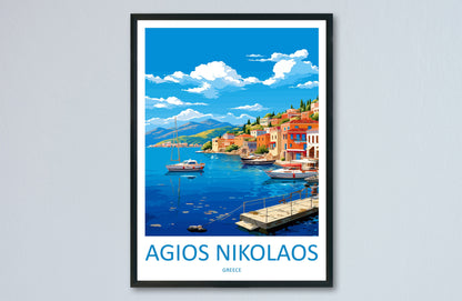 Agios Nikolaos Travel Print Wall Art Agios Nikolaos Greece Wall Hanging Home Decoration Agios Nikolaos Gift Art Lovers Art Agios Nikolaos