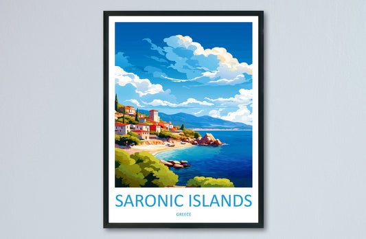 Saronic Islands Travel Print Wall Art Saronic Islands Greece Wall Hanging Home Decor Saronic Islands Gift Art Lovers Wall Art Print Greece