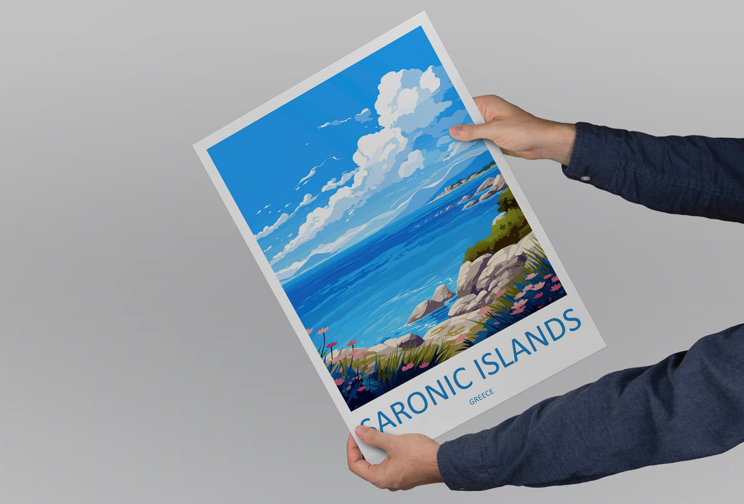 Saronic Islands Travel Print Wall Art Saronic Islands Greece Wall Hanging Home Decor Saronic Islands Gift Art Lovers Wall Art Print Greece