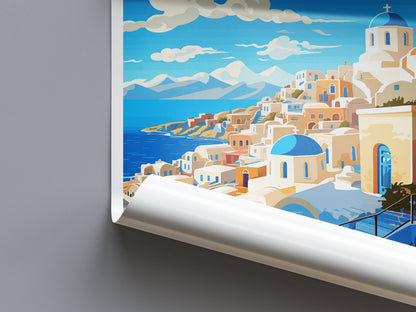 Santorini Travel Print Wall Art Santorini Greece Wall Hanging Home Decoration Santorini Gift Art Lovers Wall Art Print Santorini Greek Print