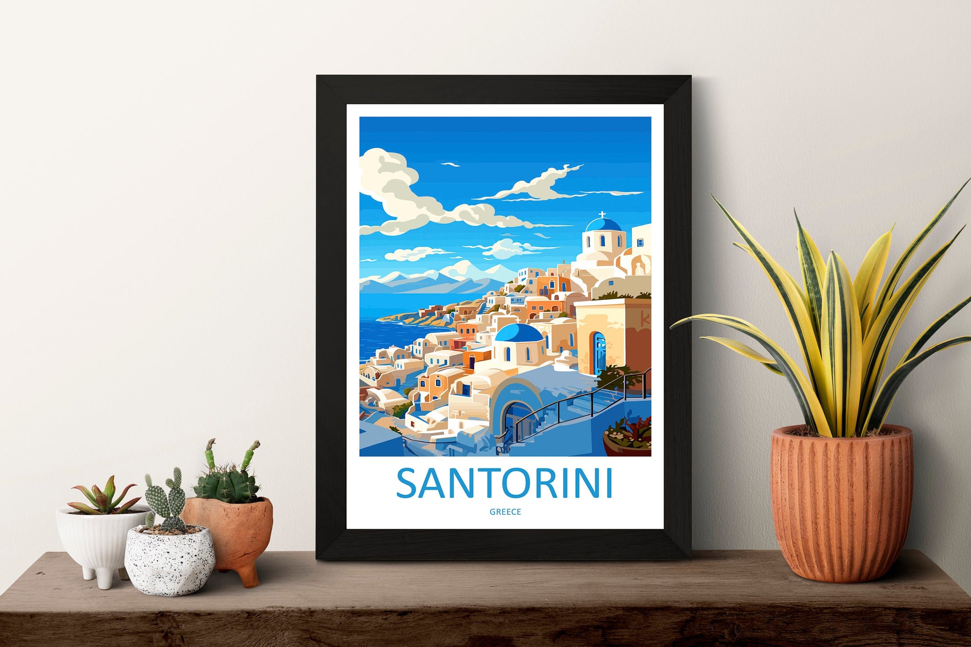 Santorini Travel Print Wall Art Santorini Greece Wall Hanging Home Decoration Santorini Gift Art Lovers Wall Art Print Santorini Greek Print