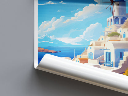 Santorini Travel Print Wall Art Santorini Greece Wall Hanging Home Decoration Santorini Gift Art Lovers Wall Art Print Santorini Greek Print