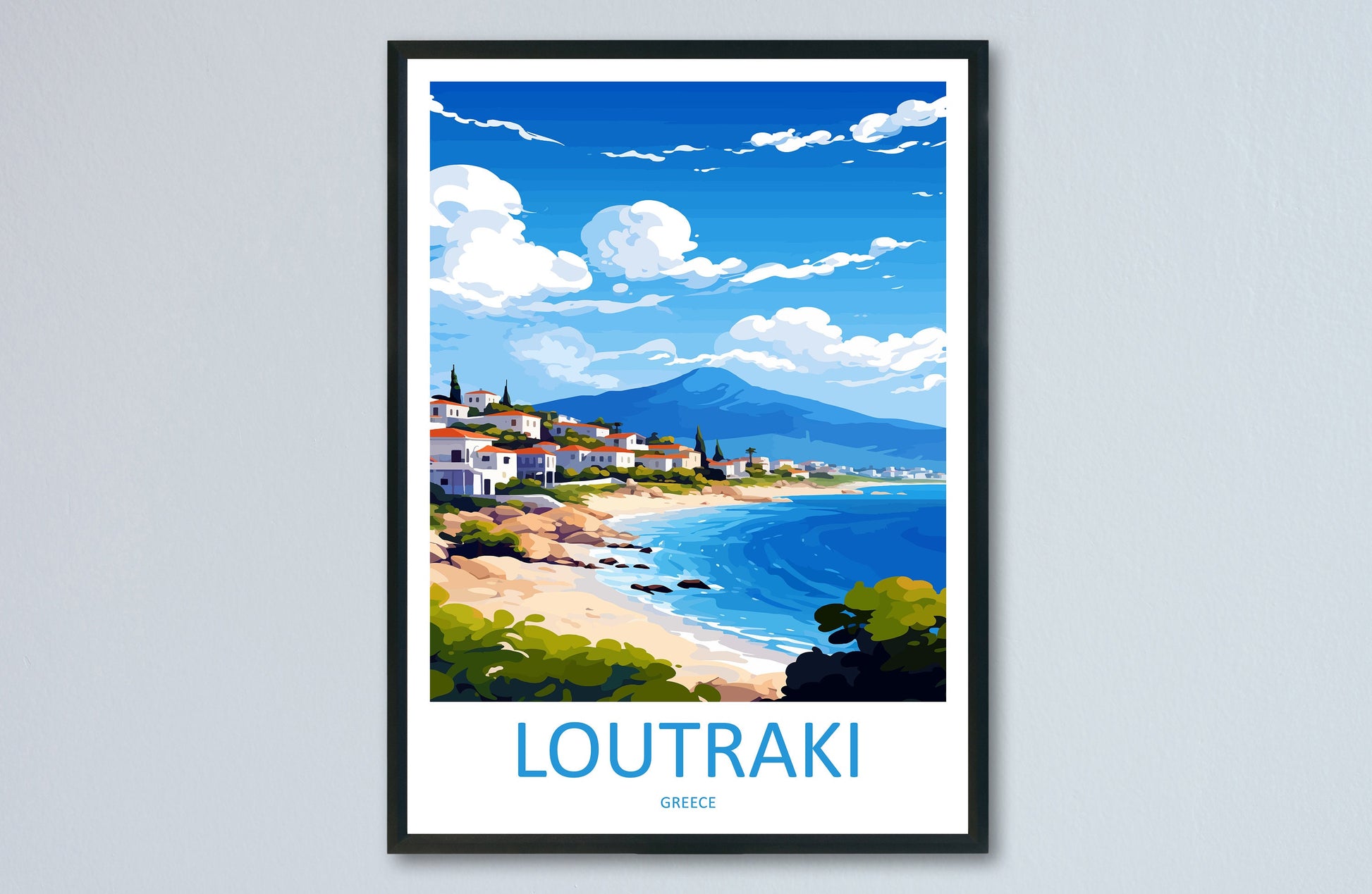 Loutraki Travel Print Wall Art Loutraki Wall Hanging Home Decor Loutraki Gift Art Lovers Wall Art Print Loutraki