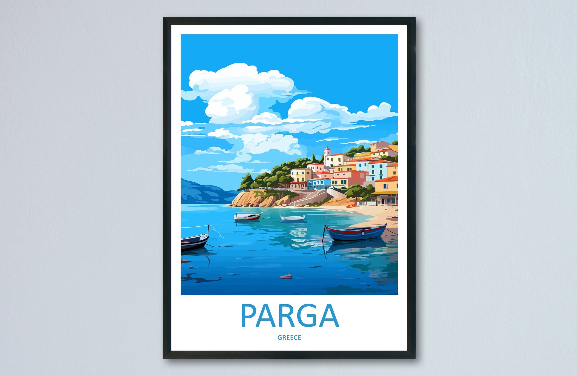 Parga Travel Print Wall Art Parga Greece Wall Hanging Home Decoration Parga Gift Art Lovers Wall Art Print Parga Greece Wall Art